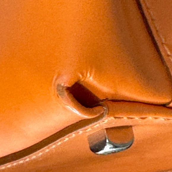 Salvatore Ferragamo Handbag Gancini 2 Way Leather Orange Used - Picture 6 of 10